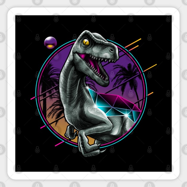 Rad Velociraptor Sticker by Vincent Trinidad Art